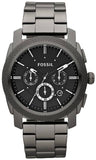 Fossil Machine Chronograph Black Dial Grey Steel Strap Watch for Men - FS4662 Authentic Buy Shop Now
