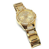 Guess Frontier Diamonds Gold Dial Gold Steel Strap Watch For Women - W1156L2 Authentic Buy Shop Now