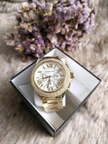 Michael Kors Camille Silver Diamonds Dial Gold Steel Strap Watch for Women - MK5756 Authentic Buy Shop Now