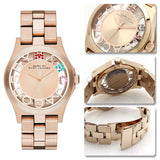Marc Jacobs Henry Skeleton Rose Gold Dial Rose Gold Steel Strap Watch for Women - MBM3264 Authentic Buy Shop Now