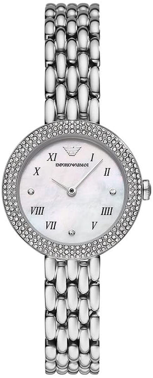Emporio Armani Rosa Quartz White Dial Silver Steel Strap Watch For Women - AR11354 Authentic Buy Shop Now