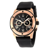 Bulova Marine Star Chronograph Black Dial Black Rubber Strap Watch for Men - 98B104 Authentic Buy Shop Now