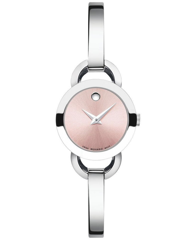 Movado Rondiro 22mm Pink Dial Stainless Steel Watch For Women - 0606797 Authentic Buy Shop Now