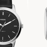 Fossil The Minimalist Three Hand Black Dial Black Leather Strap Watch for Men - FS5398 Authentic Buy Shop Now