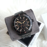 Michael Kors Cunningham Chronograph Black Dial Black Steel Strap Watch For Men - MK7157 Authentic Buy Shop Now