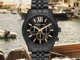 Michael Kors Lexington Chronograph Black Dial Black Steel Strap Watch for Men - MK8603 Authentic Buy Shop Now