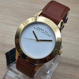 Marc Jacobs Blade White Dial Brown Leather Strap Watch for Women - MBM1218 Authentic Buy Shop Now