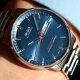 Mido Commander II Automatic Chronometer Blue Dial Silver Steel Strap Watch For Men - M021.431.11.041.00 Authentic Buy Shop Now