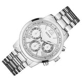 Guess Sunrise Multifunction Quartz White Dial Silver Steel Strap Watch For Women - W0330L3 Authentic Buy Shop Now