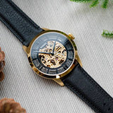 Fossil Townsman Automatic Skeleton Black Dial Black Leather Strap Watch for Men - ME3210 Authentic Buy Shop Now