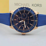 Michael Kors Cunningham Multifunction Blue Dial Blue Rubber Strap Watch For Men - MK7163 Authentic Buy Shop Now