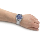 Guess Altitude Chronograph Blue Dial Silver Steel Strap Watch for Men - GW0329G1 Authentic Buy Shop Now