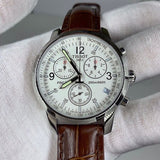 Tissot T Race PRC 200 Chronograph White Dial Brown Leather Strap Watch for Men - T17.1.516.32 Authentic Buy Shop Now