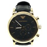Emporio Armani Luigi Chronograph Black Dial Black Leather Watch For Men - AR1917 Authentic Buy Shop Now