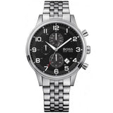 Hugo Boss Aeroliner Chronograph Quartz Black Dial Silver Steel Strap Watch For Men - HB1512446 Authentic Buy Shop Now