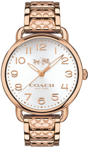 Coach Delancey White Dial Rose Gold Steel Strap Watch for Women - 14502497 Authentic Buy Shop Now
