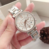 Michael Kors Sofie Chronograph Quartz White Dial Two Tone Steel Strap Watch For Women - MK6558 Authentic Buy Shop Now
