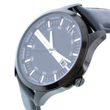 Armani Exchange Hampton Quartz Blue Dial Black Leather Strap Watch for Men - AX2411 Authentic Buy Shop Now