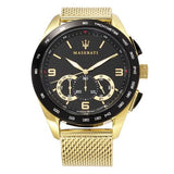 Maserati Traguardo 45mm Quartz Gold Black Dial Watch For Men - R8873612010 Authentic Buy Shop Now