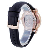 Emporio Armani Meccanico Skeleton Silver Dial Black Leather Strap Watch For Men - AR60031 Authentic Buy Shop Now