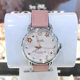 Coach Delancey White Dial Pink Leather Strap Watch for Women - 14502799 Authentic Buy Shop Now
