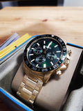 Fossil Bannon Multifunction Chronograph Green Dial Gold Steel Strap Watch for Men - BQ2493 Authentic Buy Shop Now