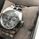 Bulova Classic Collection Multifunction Grey Dial Silver Steel Strap Watch for Men - 96C148 Authentic Buy Shop Now