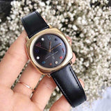 Marc Jacobs Mandy Black Dial Black Leather Strap Watch for Women - MJ1597 Authentic Buy Shop Now