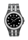 Bulova Crystal Collection Black Dial Two Tone Steel Strap Watch for Men - 98K101 Authentic Buy Shop Now