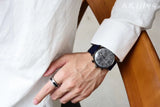 Emporio Armani Aviator Quartz Grey Dial Blue Fabric Strap Watch For Men - AR11144 Authentic Buy Shop Now