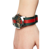 Gucci Le Marche des Merveilles Red & Green Dial Red & Green Nylon Strap Unisex Watch - YA1264060 Authentic Buy Shop Now