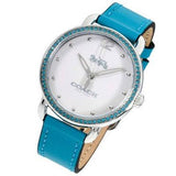 Coach Delancey White Dial Turquoise Leather Strap Watch for Women - 14502884 Authentic Buy Shop Now