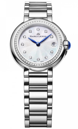 Maurice Lacroix Fiaba Diamonds Mother of Pearl Dial Silver Steel Strap Watch for Women - FA1004-SD502-170-1 Authentic Buy Shop Now