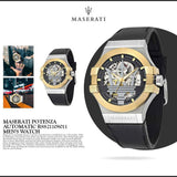Maserati Potenza Automatic Skeleton Dial Black Leather Strap Watch For Men - R8821108011 Authentic Buy Shop Now
