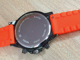 Fossil Bannon Chronograph Grey Dial Orange Silicone Strap Watch for Men - BQ2500 Authentic Buy Shop Now