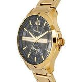 Armani Exchange Hampton Chronograph Black Dial Gold Steel Strap Watch For Men - AX2122 Authentic Buy Shop Now