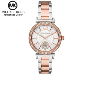 Michael Kors Abbey Three-Hand White Dial Two Tone Steel Strap Watch for Women - MK4616 Authentic Buy Shop Now