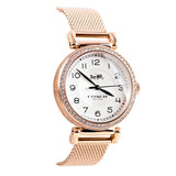 Coach Madison White Dial Rose Gold Mesh Bracelet Watch for Women - 14503398 Authentic Buy Shop Now
