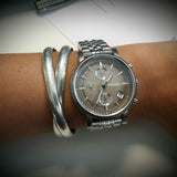 Fossil Boyfriend Chronograph Brown Dial Silver Steel Strap Watch for Women - ES3747 Authentic Buy Shop Now