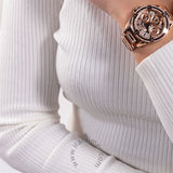 Guess Queen Multifunction Rose Gold Dial Rose Gold Steel Strap Watch For Women - GW0464L3 Authentic Buy Shop Now