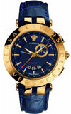 Versace Race GMT Blue Dial Blue Leather Strap Watch For Men - 29G70D282 Authentic Buy Shop Now