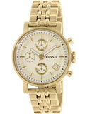 Fossil Boyfriend Chronograph Gold Dial Gold Steel Strap Watch for Women - ES2197 Authentic Buy Shop Now