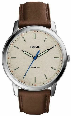Fossil Minimalist Off White Dial Brown Leather Strap Watch for Men - FS5306 Authentic Buy Shop Now