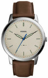 Fossil Minimalist Off White Dial Brown Leather Strap Watch for Men - FS5306 Authentic Buy Shop Now