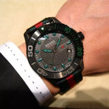 Gucci G Timeless Sport Black Dial Two Tone NATO Strap Watch For Men - YA126229 Authentic Buy Shop Now