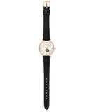 Emporio Armani Gianni T Bar Mother of Pearl White Dial Black Leather Strap Watch For Women - AR60047 Authentic Buy Shop Now