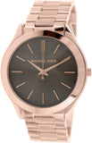 Michael Kors Slim Runway Brown Dial Rose Gold Stainless Steel Strap Watch for Women - MK3181 Authentic Buy Shop Now