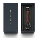 Daniel Wellington Classic Petite Bristol Black Dial Brown Leather Strap Watch For Women - DW00100177 Authentic Buy Shop Now