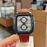 Fossil Inscription Multifunction Silver Dial Brown Leather Strap Watch for Men - BQ2658 Authentic Buy Shop Now