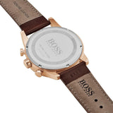 Hugo Boss Navigator Grey Dial Brown Leather Strap Watch for Men - 1513496 Authentic Buy Shop Now